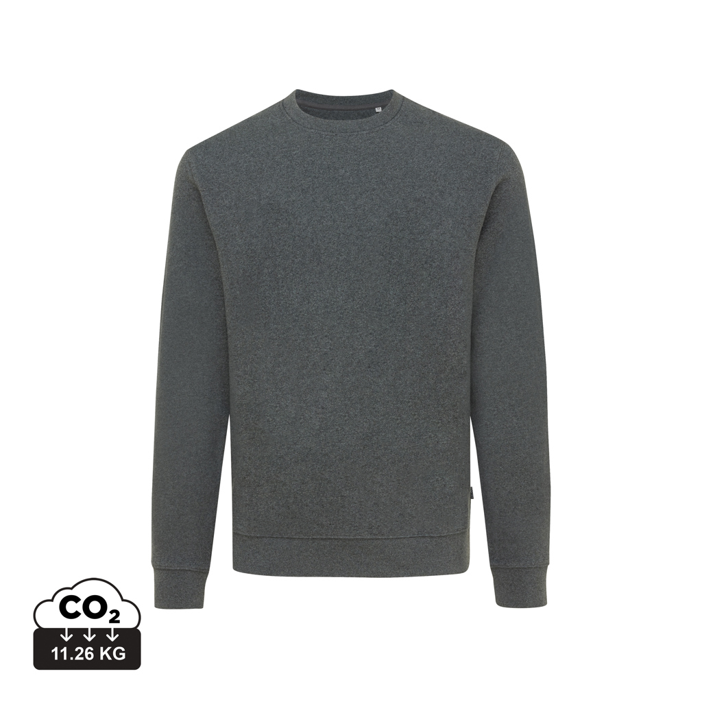 Pull chiné unisexe publicitaire coton recyclé 340g Iqoniq Denali heather anthracite